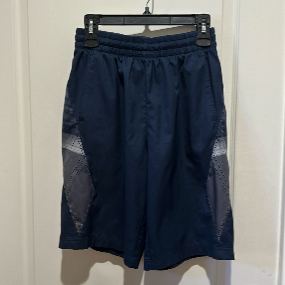 TEKGEAR Men’s Basketball Shorts S Small Navy Blue Gray EUC $30